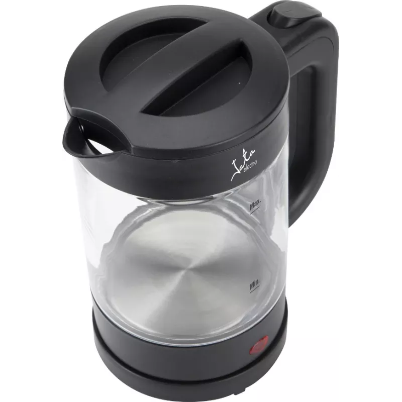 Jata HA702 Wasserkocher, 1,2 l, 1500 W, Borosilikatglas, kabellos, Schwarz