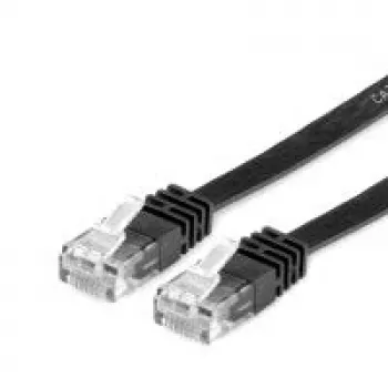 VALUE UTP-Patchkabel Cat.6, Flach, schwarz 1m (21.99.0961)