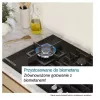 Eingebautes Gas-Kochfeld Bosch PPP6A2I40, 4 Zonen, Gusseisenroste, schwarz, 590×520×54 mm, Drehknopfsteuerung