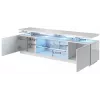 TV-Schrank cama meble EVA 180x40x56 cm, schwarz glänzend, MDF-Deckplatte, schwarzes Gestell