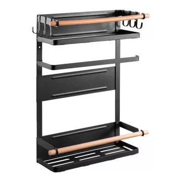Maclean MC-910 Magnetregal für Kühlschrank/Waschmaschine, schwarz