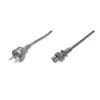 Assmann Stromkabel, Schuko - C5, Stecker/Buchse, 1,8m, H05VV-F3G 0,75 mm², schwarz (AK-440103-018-S)