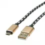 ROLINE 11.02.8819 USB-Kabel 0,8 m USB 2.0 USB C Micro-USB B Schwarz - Gold (11.02.8819)