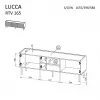 TV-Schrank Cama LUCCA 3D 165×40×59 cm, weiß, Spanplattenoberseite