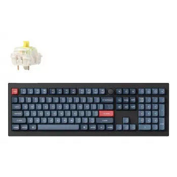 Tastatur Keychron V6 Max Full-size (100%) RF Wireless + Bluetooth Mechanical RGB Schwarz/Grau