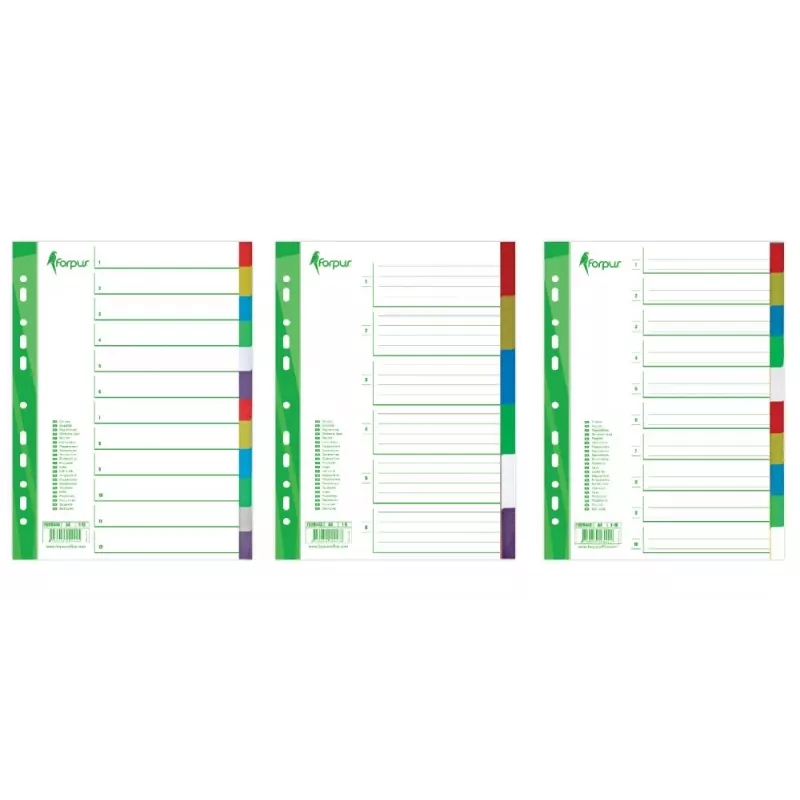 Forpus A4 Register aus Kunststoff, Farben 1–6