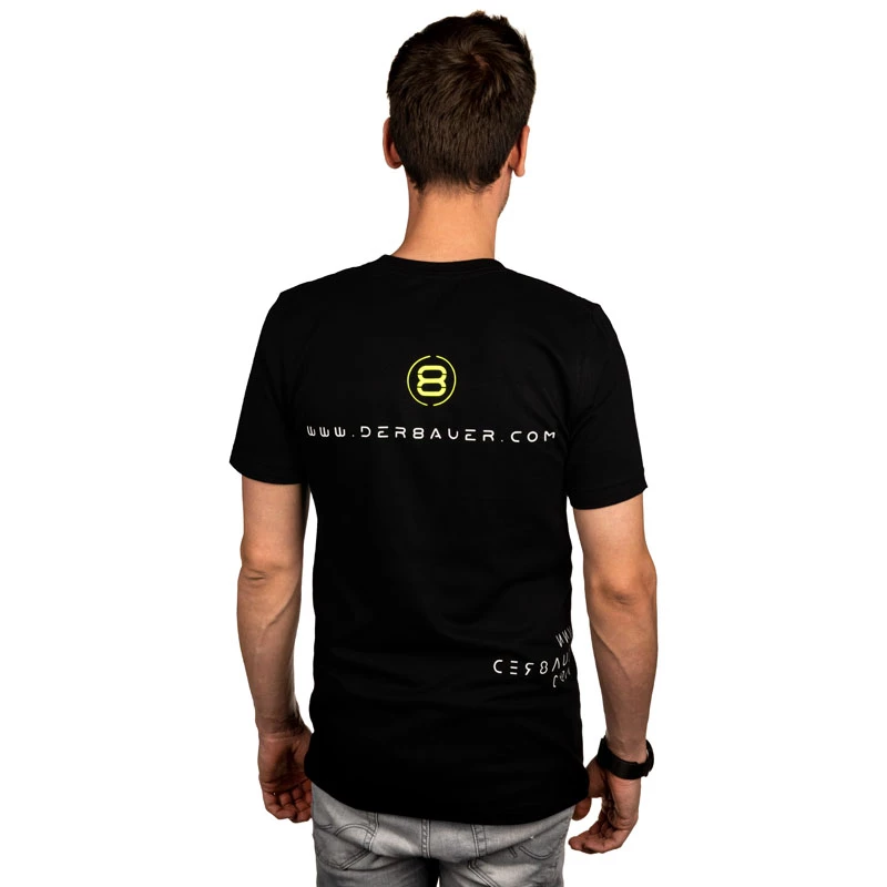 T-Shirt der8auer YT-Design Größe L — Baumwoll-Rundhalsausschnitt, Freizeitbekleidung