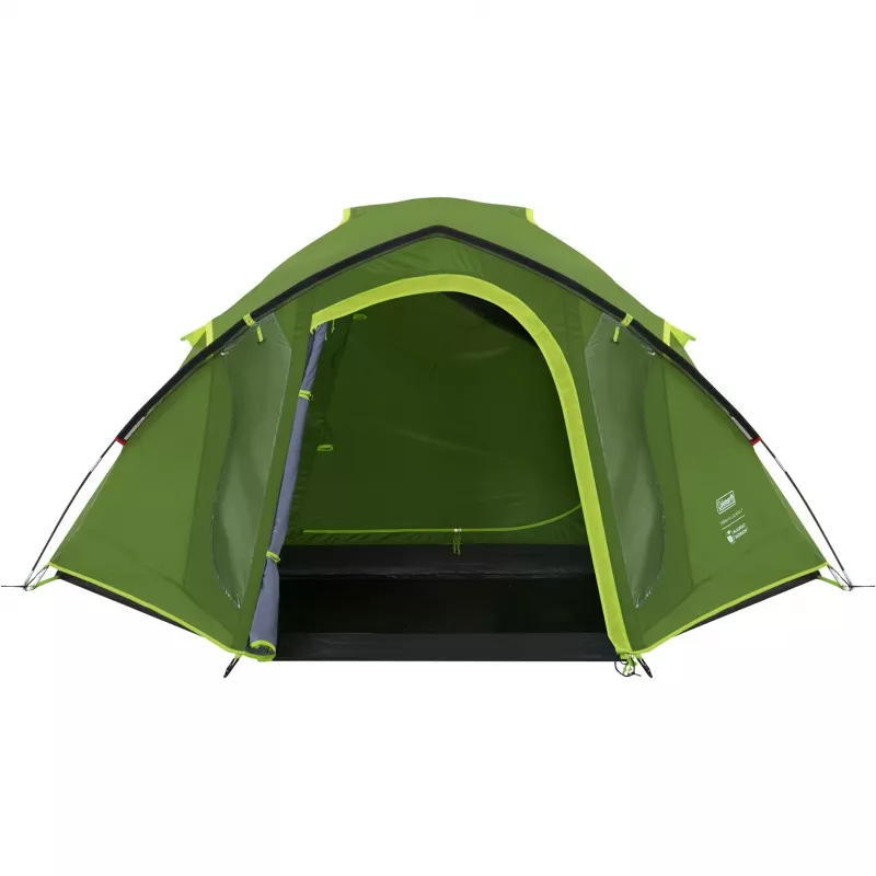 Coleman Dome Tent Darwin 4 Plus Blackout — 4-Personen-Tunnelzelt mit Vorraum, Dunkelgrün/Hellgrün