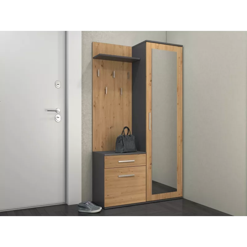 Dielenschrank Top e shop GARD DUO ANT/ART KPL — 2 Drehtüren, Spanplatte, 1000×350×1800 mm