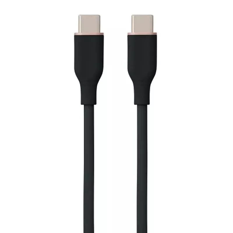 Silicone-Kabel USB Typ-C auf Typ-C, 60 W (Schwarz, 1 m)