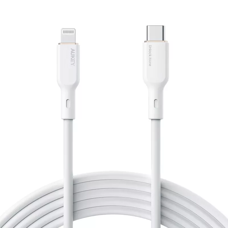 CB-SCL2 Weißes Silikonkabel Lightning-USB-C USB Power Delivery USB-PD