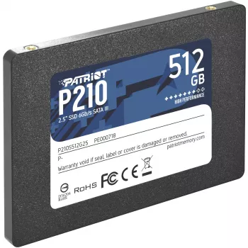 2,5-Zoll SATA III SSD PATRIOT P210 512 GB – 500 MB/s Lesen, 400 MB/s Schreiben