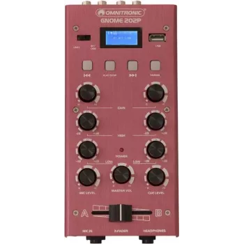 Mini-Mixer Omnitronic GNOME-202P, kompakter 2-Kanal-Mixer mit 3-Band-EQ