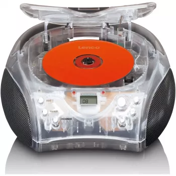 Tragbares Radio mit CD-Player Lenco SCD-24TR — FM, 4W Ausgang, LCD, Teleskopantenne, Netz-/Batteriebetrieb, 6×C-Batterien