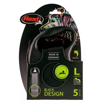 Flexi Black Design L 5 m Hundeleine mit Rollmechanismus