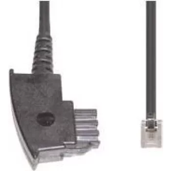 Telefonkabel e+p T 44/3 3 m Transparent Schwarz