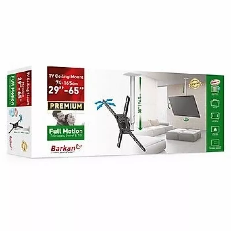 Barkan 3500 TV-Deckenhalterung, voll beweglich, 13-65", 40 kg, Weiß