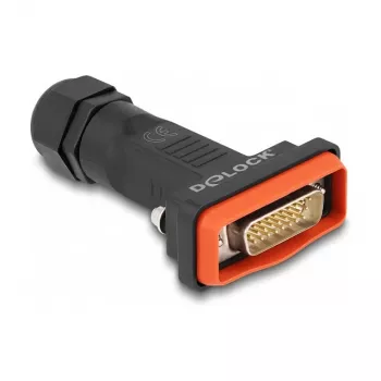 DeLOCK 87808 DB-26 (M) HD D-Sub-Steckverbinder mit Rändelschrauben, schwarz/rot