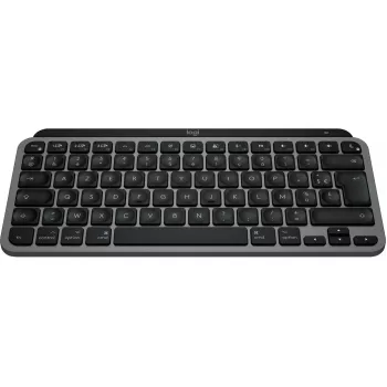 Logitech Master Series MX Keys Mini for Mac – Tastatur – kompakt – hintergrundbeleuchtet – Kabellos – Bluetooth LE – AZERTY – Französisch – Space Gray (920-012646)