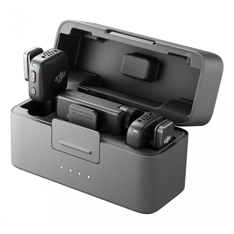 DJI Mic Mini (2 TX + 1 RX + Ladecase) Drahtloses Mikrofon-Kit - Dunkelgrau