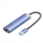 Vention TGFSB 5-in-1 USB-3.0-Hub, 3x USB 3.0, Gigabit-RJ45, USB-C, 5 Gbit/s, 0,15 m, blau