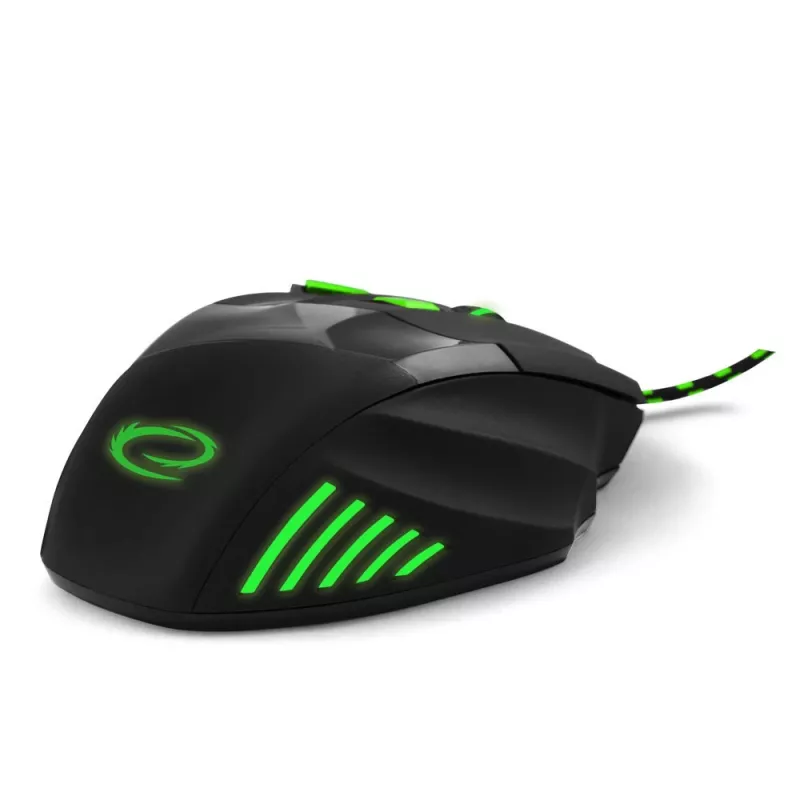 Esperanza EGM201G MX201 Wolf Gaming-Maus, kabelgebunden, 7D, optisch, 2400 DPI, USB, grün