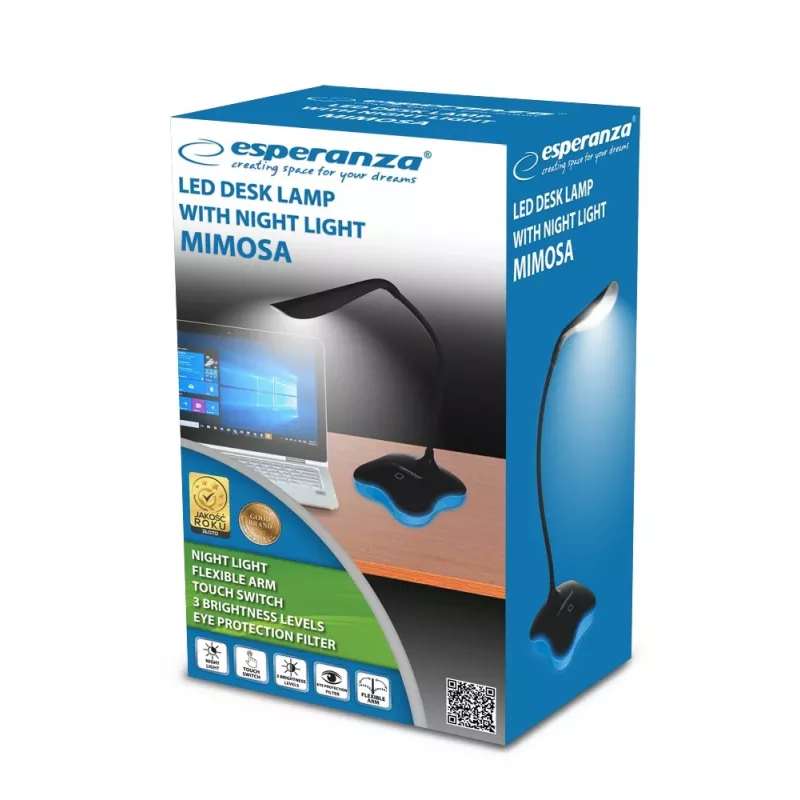 Esperanza ELD105K Mimosa LED-Schreibtischlampe, 3 W, schwarz