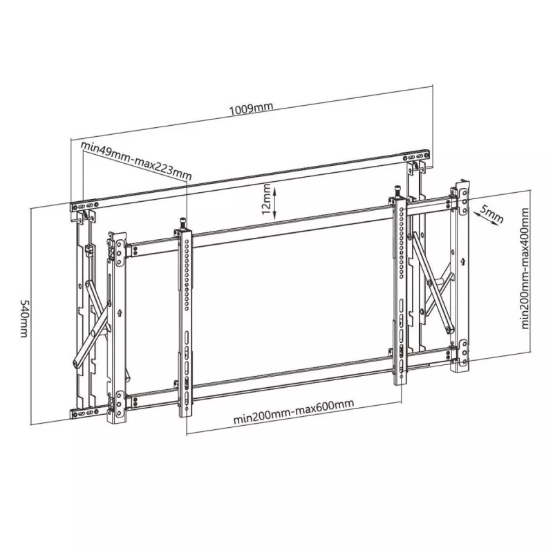 TV-Videowandhalterung MACLEAN MC-845 VESA 600x400mm Halterung für Displays
