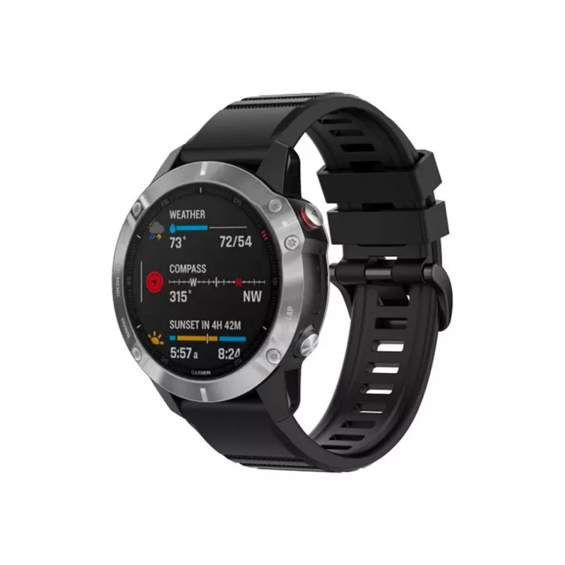 Silikonarmband 22 mm für Garmin QuickFit von FIXED – Schwarz