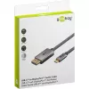 USB-Adapterkabel, USB-C-Stecker > DisplayPort-Stecker, 4K 60 Hz (schwarz/silber, 2 Meter, geflochtenes Kabel)