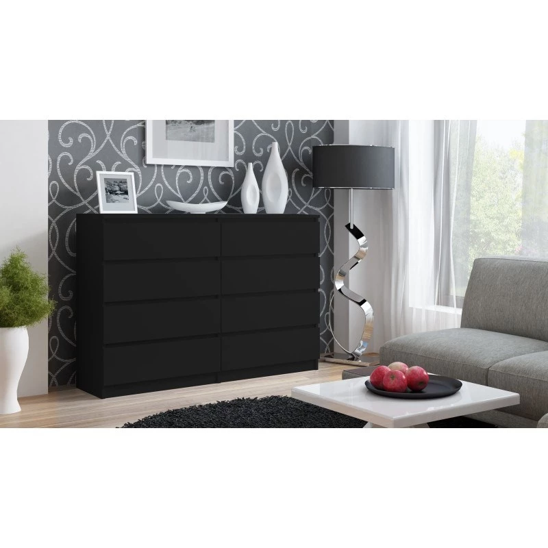 Topeshop M8 140 CZERŃ Kommode, schwarz