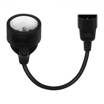 Savio CL-180 Netzkabel-Adapter IEC C14 auf CEE 7/5, 15 cm