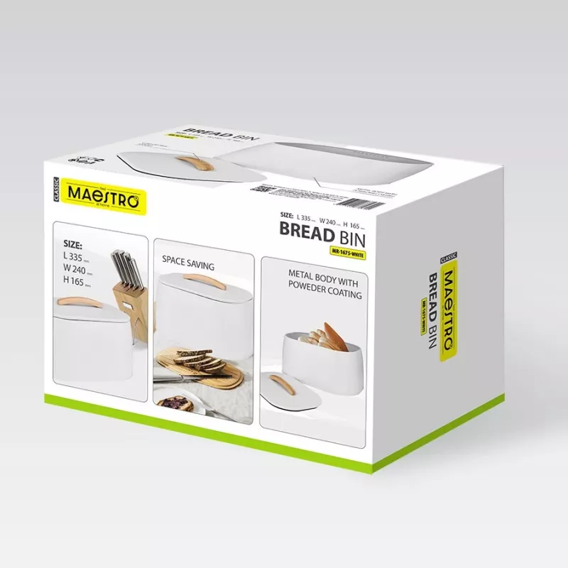 Brotkasten Maestro MR-1675-WHITE — weißer Brotkasten