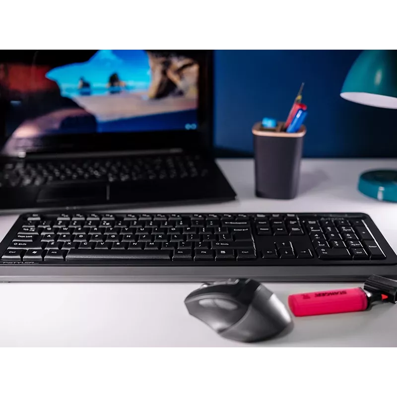 A4Tech FStyler FG1035 kabelloses Tastatur-Maus-Set, 2,4G, Grau
