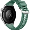 Huawei WATCH GT 6 46 mm Smartwatch, 1,47" AMOLED 466 x 466, Touchscreen, GPS, 64 GB, Edelstahlgehäuse, grünes gewebtes Armband
