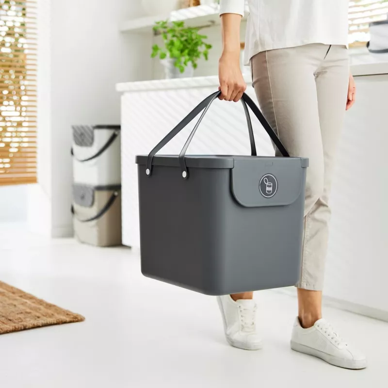 Rotho Albula Mülltrennbehälter, 40 l, Anthrazit