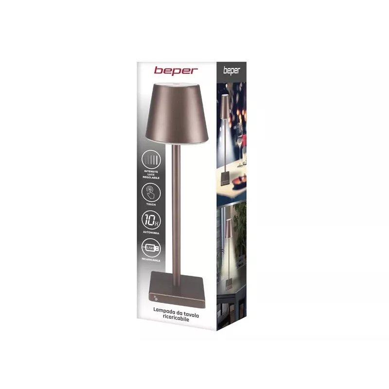 Beper P201UTP103 wiederaufladbare Tischlampe, Touch-Schalter, 2 W