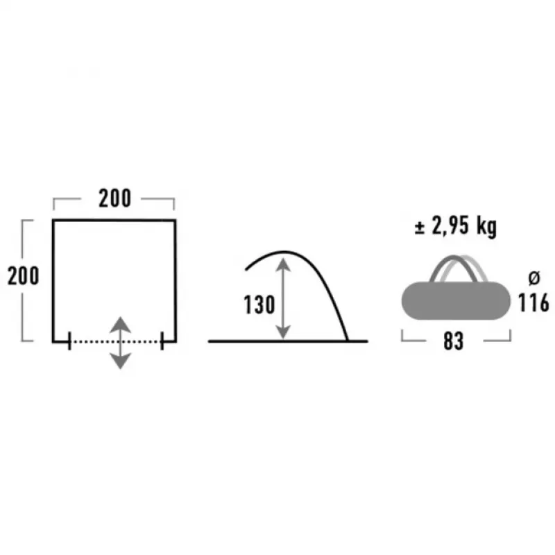 Strandzelt High Peak Calida 80 — aluminium/grau, Polyester, Höhe 1300 mm, Bodenplane, 4 Sandtaschen