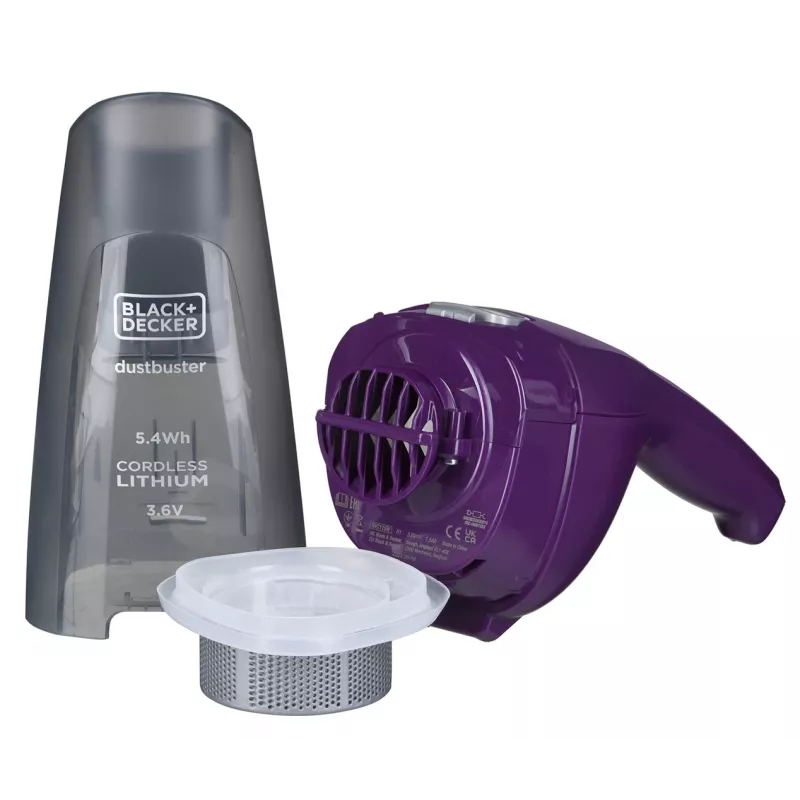 Black & Decker NVC115W Handstaubsauger Grau, Lila ohne Beutel