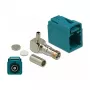 Delock 89723 FAKRA Z Buchse 90° zum Crimpen, Water Blue