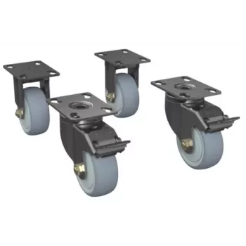 Rack-Lenkrollen Zebra CS-RAC-WHEEL für 30–60-Positionen-Serverracks — Set für Rack-Mobilität