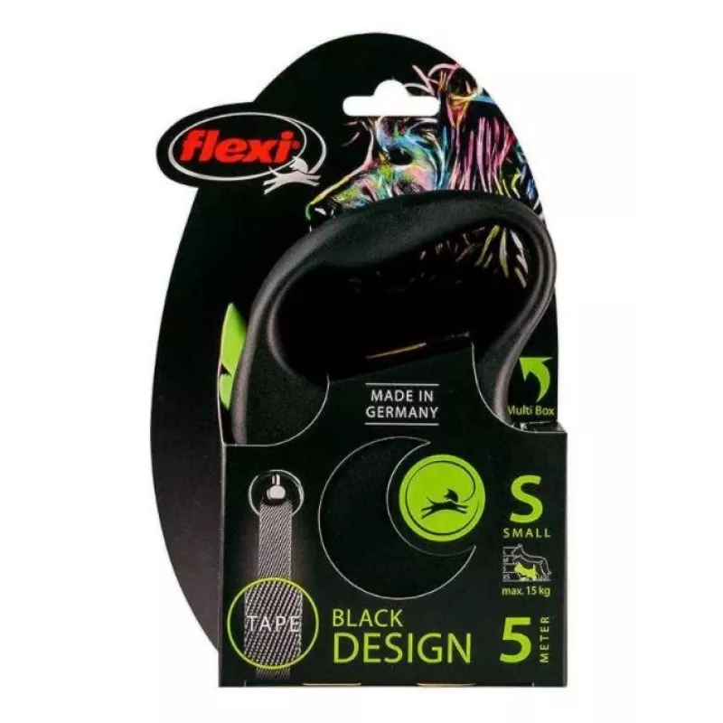 FLEXI Black Design S - Rollleine - 5 m