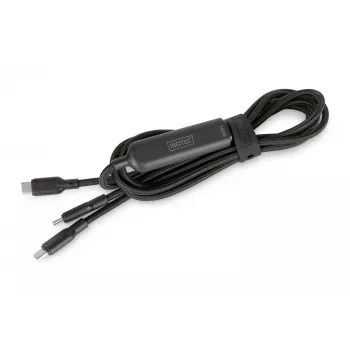 DIGITUS USB-C 2in1 Ladekabel 140W, USB-C auf 2×USB-C, 1,8 m, USB 2.0, schwarz