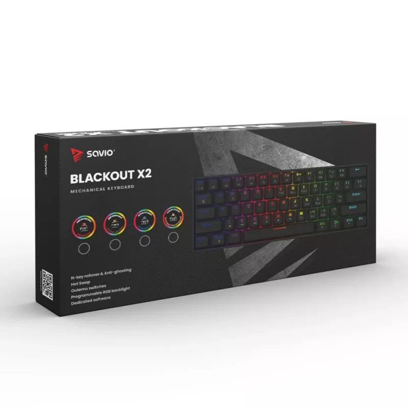 SAVIO BLACKOUT X2 Mechanische Tastatur OUTEMU Red, Hot Swap