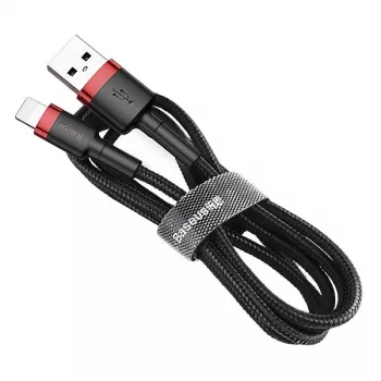 USB-A auf Lightning Kabel Baseus Cafule 2.4A QC 3.0, 1 m — schwarz/rot