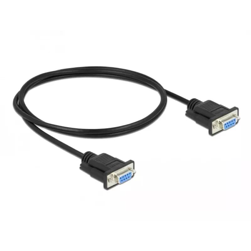 Serielles Kabel DeLOCK 86608 Schwarz 1m RS-232 Sub-D9