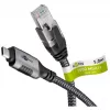 Goobay 70752 USB-C 3.1 auf RJ45 Ethernet-Kabel, Cat6 F/UTP, 5 m, schwarz/silber