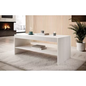 PAFOS Bank / Tisch 120x60x50 cm weiß matt