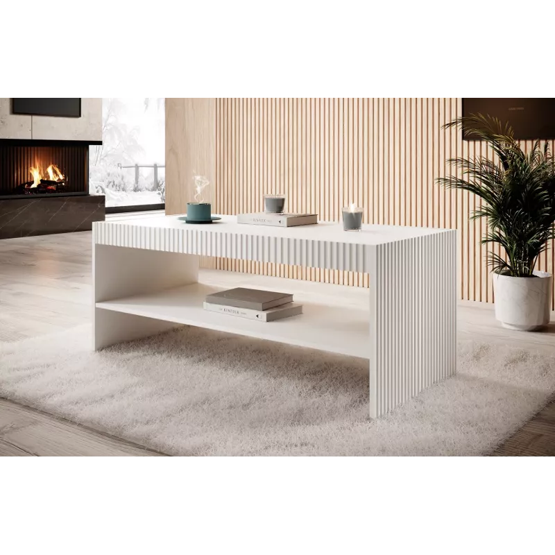 PAFOS Bank / Tisch 120x60x50 cm weiß matt