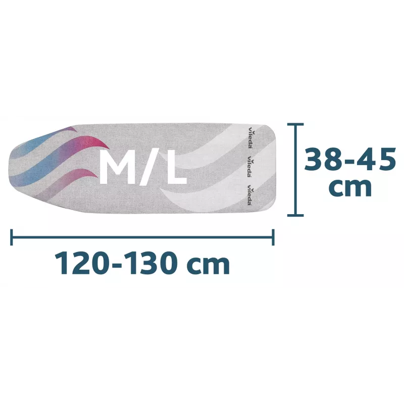 Bügelbrettbezug VILEDA Total Reflect Blau Grau Weiß für Bügelbretter 1300 x 450 mm